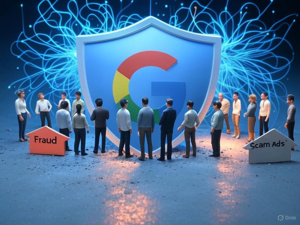 Google Triplica Suspensões de Anunciantes em 2024 Usando IA para Combater Fraudes