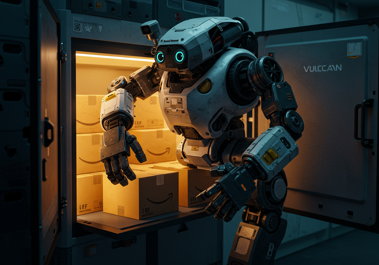 Vulcan: Novo Robô da Amazon com Tato Apurado Otimiza Operações em Armazéns